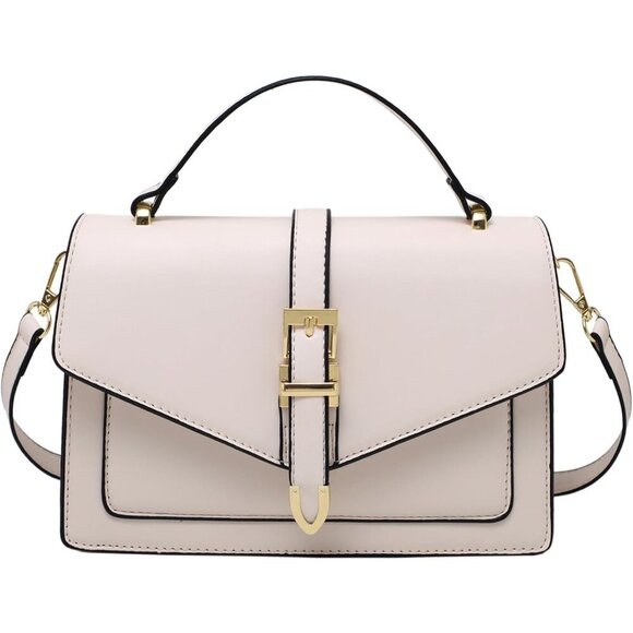 Handbags - Women Beige Imported Leather Trendy Small Cross Body Evening Shoulder Handbag